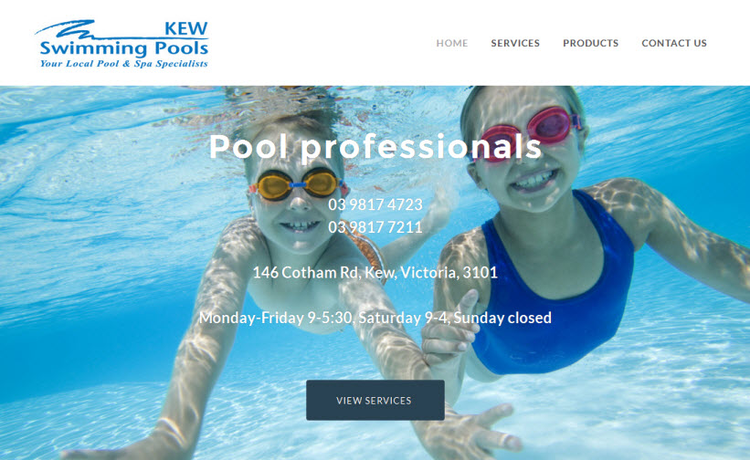 Image of Kew Pools home page